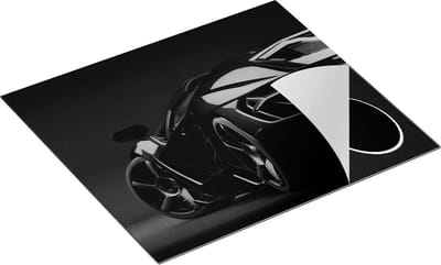 Chefcare Inductie Beschermer Zwarte Sportwagen Auto - Zwart Wit - 60x50 cm - Afdekplaat Inductie - Kookplaat Beschermer - Inductie Mat