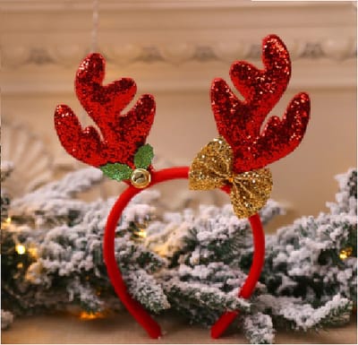 Akyol - kerst haarband | diadeem | rendier haarband | rendier diadeem -rendier haarband -kerst diadeem -haarband kers -kerst diadeem -Haar Accessoire | Hoofdband met Oortjes | Verjaardagsfeestje | Verkleden | kerstcadeau | sinterklaascadeau
