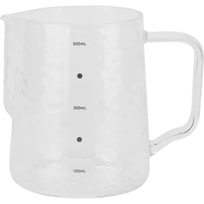 500ml Koffiemelkbeker Verdikt Glas Maatbeker Opschuimbeker voor Huishoudelijk Gebruik Koffieshop white