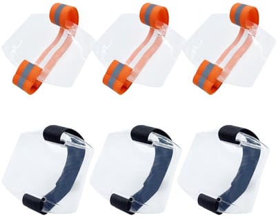 Dailygoods- Armbadgehouder Verstelbaar - ID Kaart Houder - 6-Pack - Reflecterende Band - Elastische Polsband - Comfortabel en Stijlvol - Id-kaarthouder