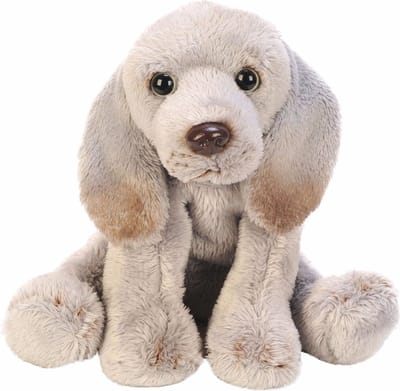 Suki Gifts Pluche hond knuffeldier - Weimaraner - grijs - 13 cm - honden knuffels