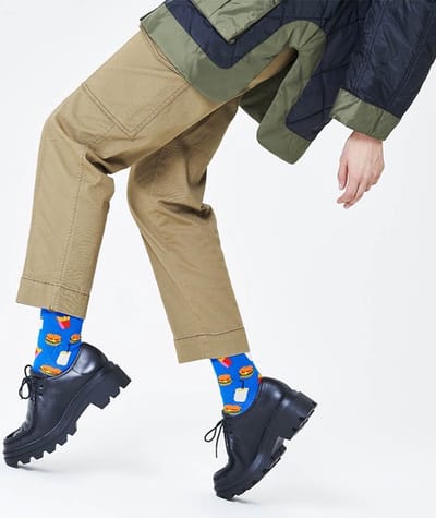 Happy Socks - Hamburger Sock - unisex - Sokken
