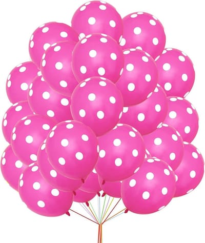 Polka Dot Verjaardag Ballonnen - 12 inch - Heldere Kleurrijke Spotty Ballonnen - Baby Douche Decoratie - Candyland Party - Roze Polkadot Patroon - Pack van 30 ballonnenpomp