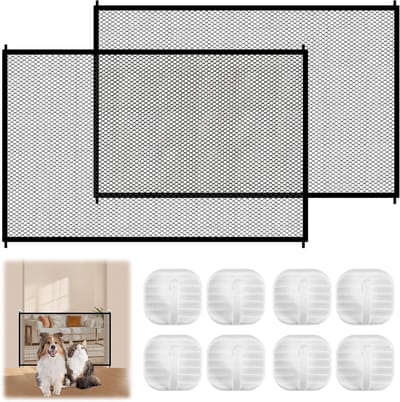 Veilige Traphekje voor Katten en Honden - 110x72cm, Zonder Boren, Geschikt voor Trappen, Gangen en Keukens