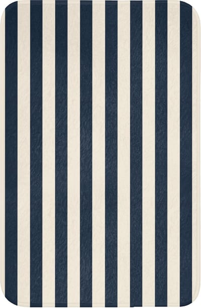 WC mat 40x60 cm - Antislip - Verticale strepen - Blauw - Crème - Toiletmat - Vloermat - Douchemat - Toilet tapijt - Toiletmatten