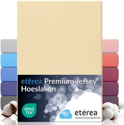 etérea Premium Jersey hoeslaken 90x200 - 100x200 cm - Oekotex - 100% katoen - bis 25 cm - Ivor