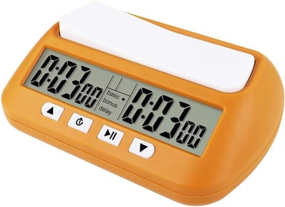 Digitale Schaakklok - Professionele Timer - Spel Tijdmeting - Draagbaar 3-in-1 - 14 x 8.8 x 4.5 cm - Geel