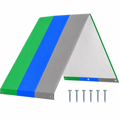 Vervangend Dak voor Speeltoestel - Universeel Speelhuisje Dakje - 132 x 226 cm (52x90 inch) - Hoogwaardig 210D Polyester - Waterafstotend en UV-Bestendig Schaduwdoek - Groen Blauw Grijs