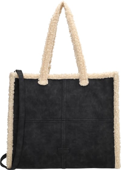 Beagles Laredo Hand & Schoudertas Shopper Teddy Kunstleer - Tote Bag - Dames Tas - Zwart
