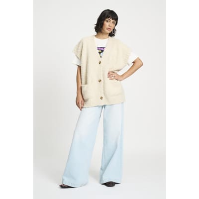POM Amsterdam Cardigan - Le Blanc White Size: 38 | Vests Outlet | Dames | Beige