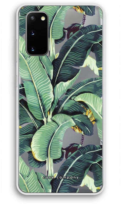 Case Company® - Hoesje geschikt voor Samsung Galaxy S20 hoesje - Bananenbladeren - Soft Cover Telefoonhoesje - Bescherming aan alle Kanten en Schermrand