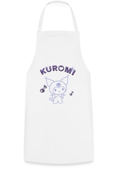 Kuromi Omtrekontwerp Met Paarse Chrome Letters Keukenschort