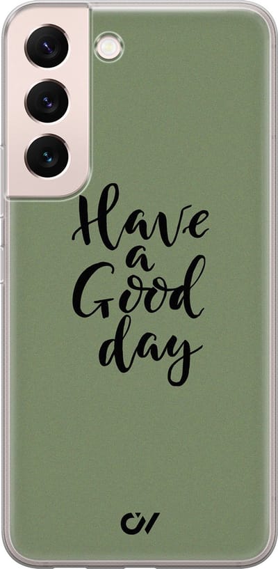 Hoesje geschikt voor Samsung Galaxy S22 hoesje - Good Day - - Groen - - Casevibes