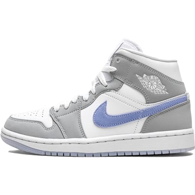 Hoge Sneakers Nike Baskets Air Jordan 1 gris loup aluminium