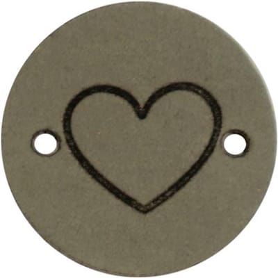 Durable Leren Label met Hartopdruk – 2 cm – Set van 2 Stuks
