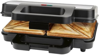 KIRA® Tosti-ijzers - Extra Grote Sandwichborden - Antiaanbaklaag - Zwart - 24cm x 27cm x 10cm