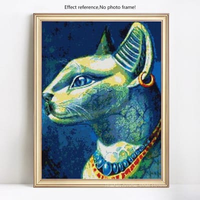 5D DIY diamant schilderij groene kat diamant borduurwerk volledige ronde mozaïek afbeelding 20X30CM
