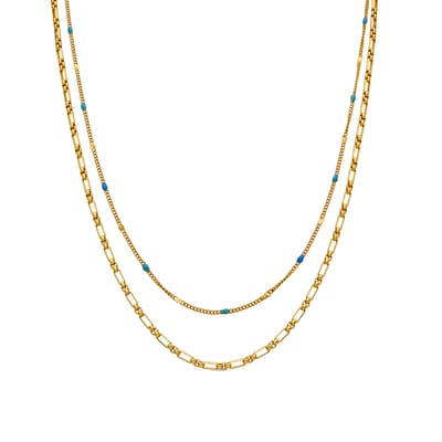 Luxenter Halsketting met Veelkleurig Gelakt 18k goud - Cautar