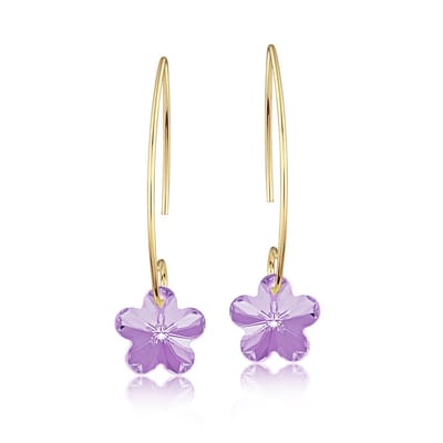 Montebello Oorbellen Aster BG95 - 925 Zilver Verguld - Swarovski - Ø14mm - 37mm