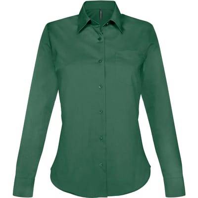 Kariban Overhemd in onderhoudsvriendelijk polykatoen-popeline dames K549 - Forest Green - XL