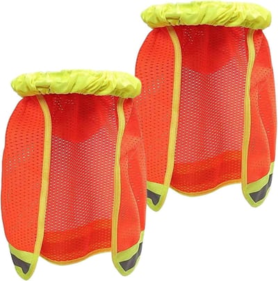 Hoofdbescherming Nekzonnescherm - Helmaccessoire Zonneklep - Buitenwerk Bescherming - Reflecterende Strip - 48x31cm - Oranje