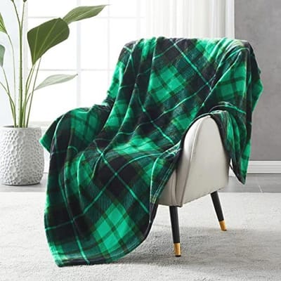 Geruite fleece deken 150 cm × 200 cm voor bed, bank en auto - Comfortabel en veelzijdig