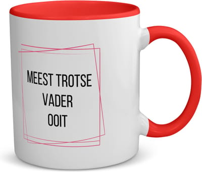 Akyol - meest trotse vader ooit koffiemok - theemok - rood - Papa - trotse vader - vader cadeautjes - vaderdag - verjaardagscadeau - verjaardag - cadeau - geschenk - kado - gift - vader artikelen - 350 ML inhoud