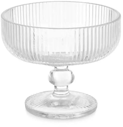 Ripple dessert schalen op voet glas 6 stuks 300 ml Ø11,7 x 10 cm vaatwasserbestendig