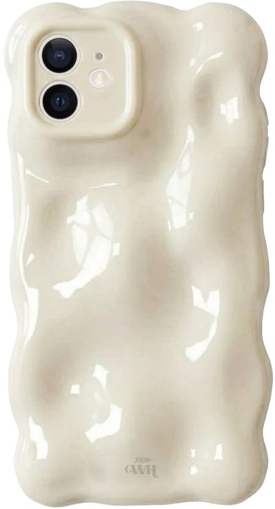 xoxo Wildhearts Bubbly case Cloud Dancer telefoonhoesje - Geschikt voor iPhone 11 - Hoesje met bobbeltjes - Krullede golfvorm - schokbestendig - Beige