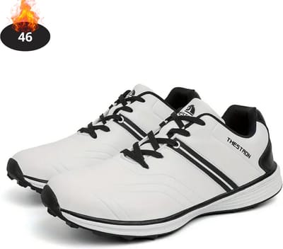 Livano Golfschoenen Heren - Golfkleding - Golfschoenen Antislip - Waterdicht - Golfen - Wit/Zwart - 46