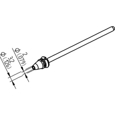 Ersa 0742ED2032H/SB Desoldeerpunt Conisch Grootte soldeerpunt 3.2 mm Lengte soldeerpunt: 79.25 mm Inhoud: 1 stuk(s)
