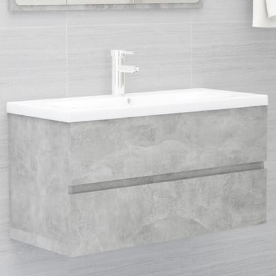 vidaXL - 804759 - - Wastafelkast - 90x38,5x45 - cm - betongrijs