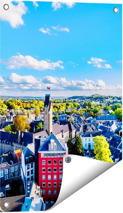 Gards Tuinposter Maastricht Stad met Huizen - 40x60 cm - Tuindoek - Tuindecoratie - Wanddecoratie buiten - Tuinschilderij