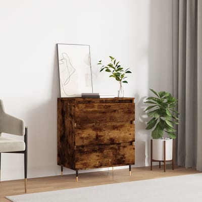 vidaXL - Dressoir - 60x35x70 - cm - bewerkt - hout - gerookt - eikenkleurig