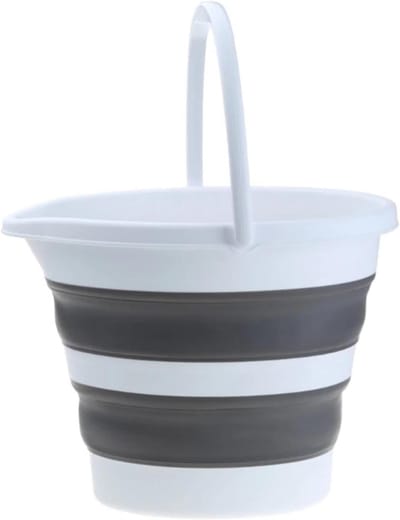 Opvouwbare Emmer - Water Bak - Kamperen Buiten - Ruimtebesparend Ontwerp - 2 stuks 15L - Grijs
