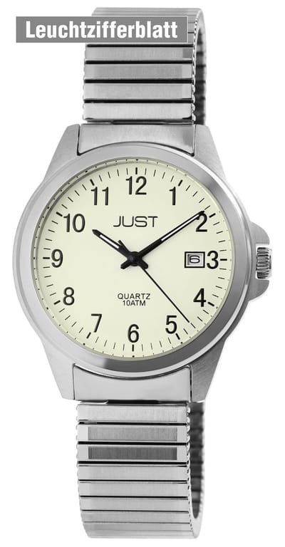 JUST Herenhorloge roestvrij staal Roswin, datumweergave