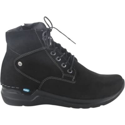 Wolky Hoge veterschoenen Whynot HV zwart nubuck