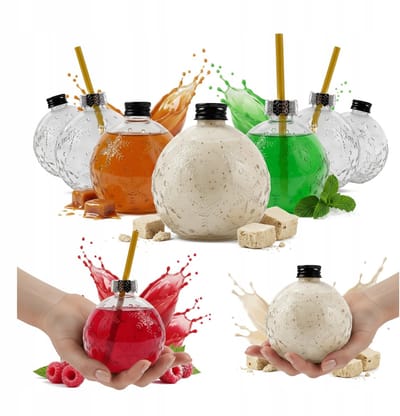 Bimberek - Decoratieve Fles - 400 ml - Glazen - Rietje inbegrepen