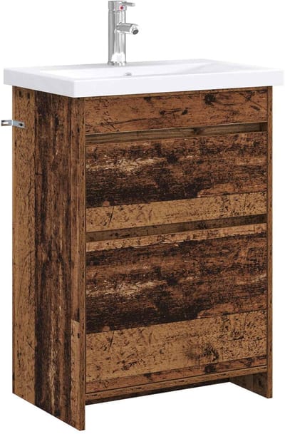 vidaXL - Badkamermeubel - Set - Oud - hout - 61 - x - 40 - x - 84,5 - cm - Bewerkt - hout