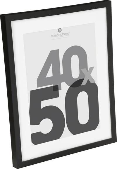 Fotolijst Zwart Glas - 40 X 50 CM - Wissellijst met passe partout - Glazen Posterlijst