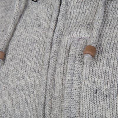 Gebreid Wollen Heren/Uni Vest van Schapenwol met Katoenen Voering en afneembare capuchon - SHAKALOHA - M Splendor ZH S