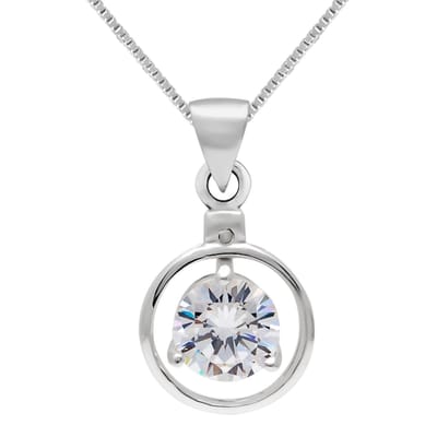 WeLoveSilver - zilveren ketting - cirkelhanger - 925 zilver - 45 cm