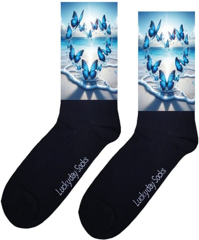 Luckyday Socks - Unisex sokken - Vlinderhart - cadeau sokken - Maat 37-44
