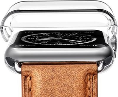 By Qubix - Hard Case 44mm (volledig beschermd) - Transparant - Geschikt voor Apple Watch 44mm hoesje - screenprotector - Bescherming iWatch - Bescherm hoesje