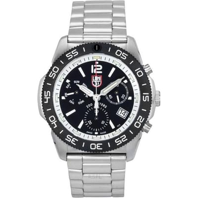 Luminox Pacific Diver Chronograaf Roestvrij Staal Zwarte Wijzerplaat Quartz XS.3141.M 200M Herenhorloge zwart