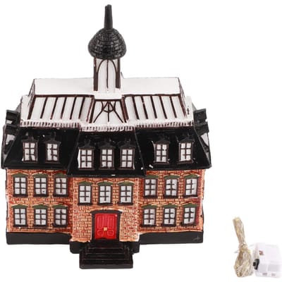 Kerstvakantie Vakantiehuis LED Gebouw Hars Vakmanschap Kerstcadeau voor Vrienden en black
