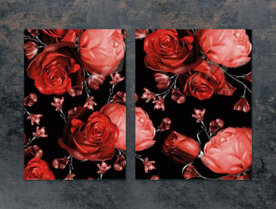TMK ArtDeko - Snijplank - Rozen - 75x52cm - Glas