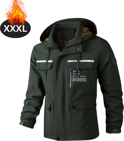 Nivard Windjas Voor Heren - Parka - Lente & Herfst - Jas - Volwassen - Windjack - Windbreaker - Legergroen - Maat XXXL