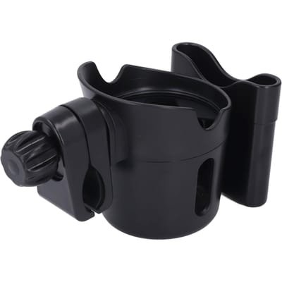 Bekerhouder voor rollator 360 graden draaibaar Drankhouder Bekerhouder met telefoonhouder voor kinderwagens black