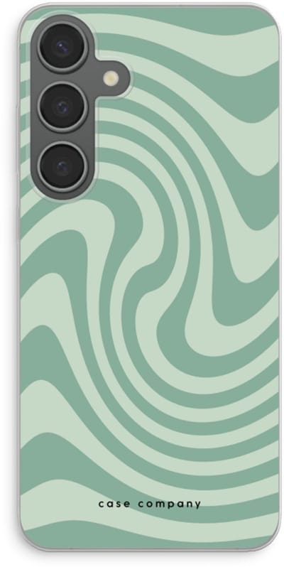 Case Company® - Hoesje geschikt voor Samsung Galaxy S24 Plus hoesje - Swirl Groen - Soft Cover Telefoonhoesje - Bescherming aan alle Kanten en Schermrand